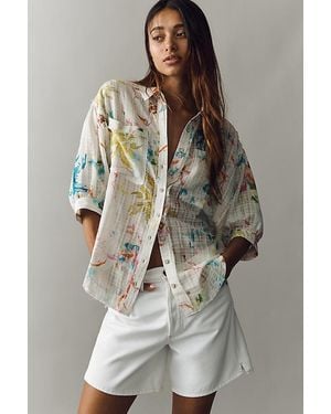 Pilcro Cotton Summer Buttondown Shirt - Grey