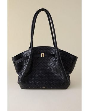 JW PEI Hana Buckled Woven Medium Shoulder Bag - Black