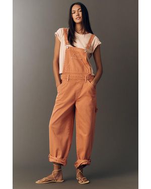 Pilcro Kayden Regenerative Cotton Carpenter Barrel Overalls By - Black