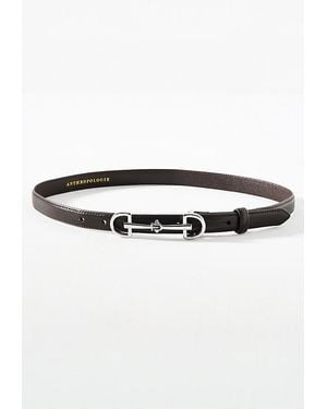 Anthropologie Skinny Horsebit Detail Belt - Black