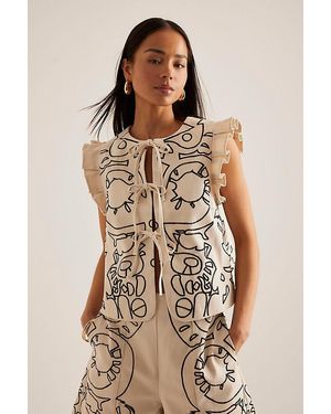 Object Maple Tie-Front Waistcoat - Natural