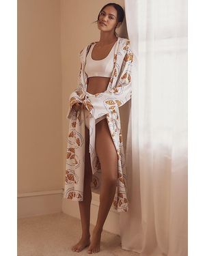 By Anthropologie Dduende Studio X Anthropologie Waffle Robe - Brown