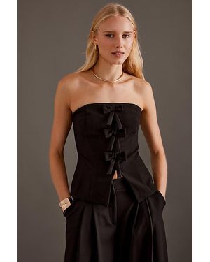 Anthropologie Bow-Front Bandeau Top - Black