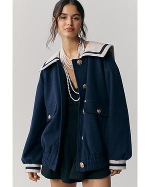 Maeve Nautical Bomber Jacket - Blue