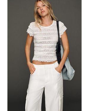 By Anthropologie Lace Ruffle Baby T-Shirt - Natural