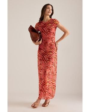 Wild Lovers Heatwave Cap-Sleeve Mesh Maxi Dress - Red