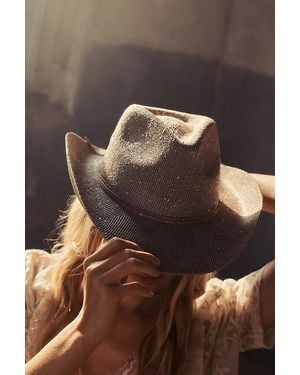 Anthropologie Sparkle Straw Cowboy Hat - Brown