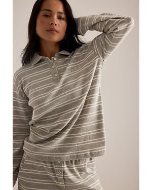 4th & Reckless Chelsea Stripe Rugby Top - Grey