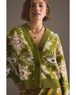 Never Fully Dressed Eye Cardigan - Green