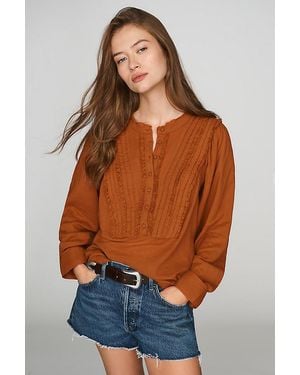 Pilcro 100% Cotton Ruffle Blouse - Blue
