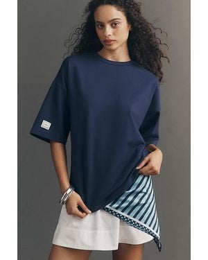 Maeve Structured Boyfriend T-Shirt - Blue