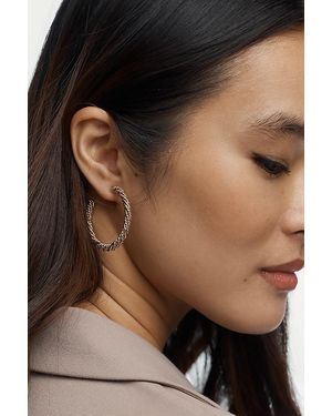 By Anthropologie Braided Hoop Earrings - Black