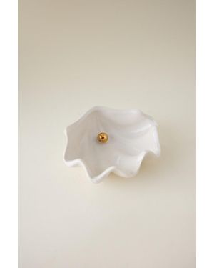 Anthropologie Shell Beaded Trinket Dish - Natural