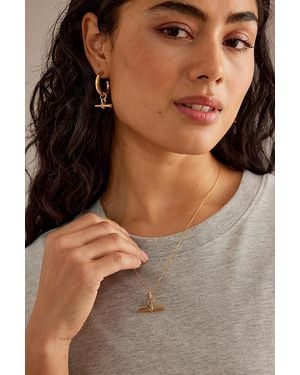 Tilly Sveaas Plated Small Crystal T-Bar Chain Necklace - Natural