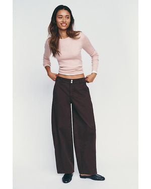 Pilcro Aero Wide-Leg Chino Trousers - Brown