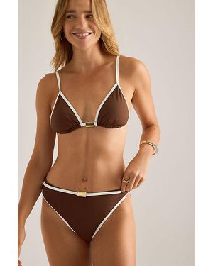 4th & Reckless Dori Contrast Bikini Bottoms - Brown