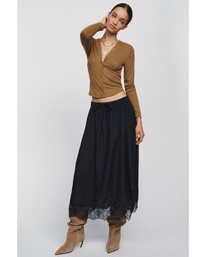 By Anthropologie Reverie Midi Skirt - Black