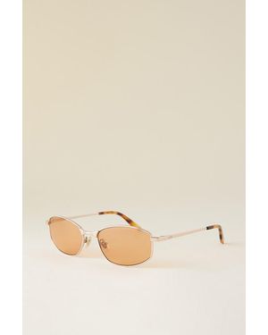 Messyweekend Lexie Slim Metal Sunglasses - Natural