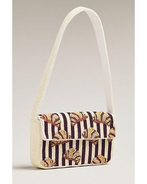 By Anthropologie The Fiona Beaded Bag: Food & Drink Edition - Brown