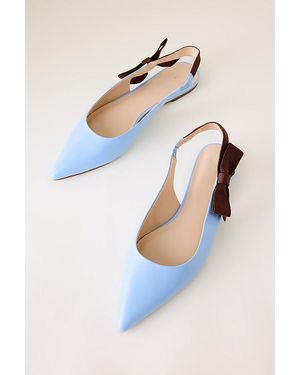 Maeve Side-Bow Slingback Flats - Blue