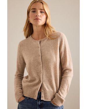 By Anthropologie The Juliet 100% Cashmere Crew-Neck Cardigan - Natural