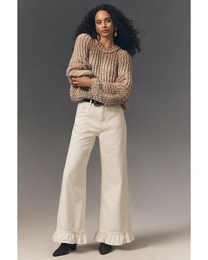 Pilcro Scandi Mid-Rise Wide Leg Jeans - White