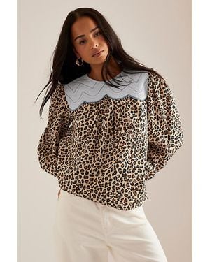 Stella Nova Leopard Blouse - Brown
