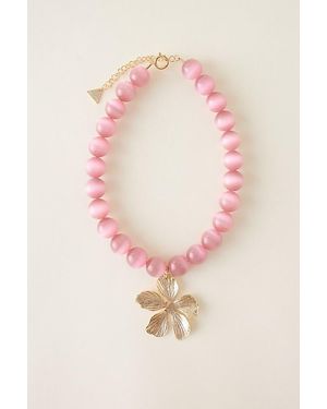 By Anthropologie Large Beaded Pendant Bracelet - Pink