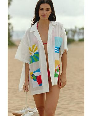 Celandine Boxy Buttondown Shirt - White