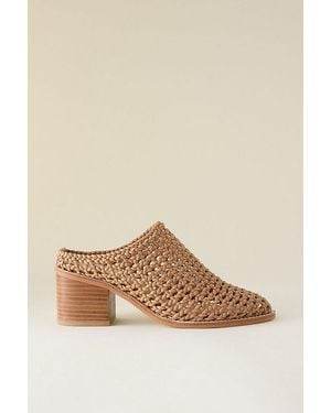 INTENTIONALLY ______ Caps Woven Heeled Mules - Natural