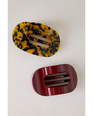 Anthropologie Flat Claw Clip, Set Of 2 - Red