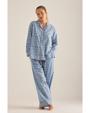 Dilli Grey Mogra Long Pyjama Set - Blue