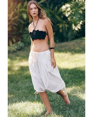 Celandine Cotton Balloon Gaucho Trousers - Green