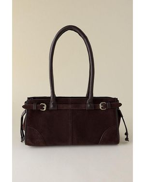 By Anthropologie East West Suede Buckle Bag - Natural