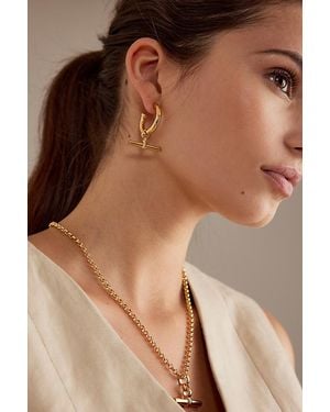 Tilly Sveaas Plated Large T-Bar Hoop Earrings - Natural