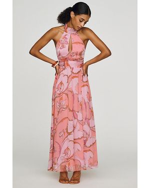 Maeve Cutout Halter Maxi Dress - Red