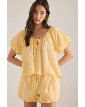 Damson Madder Maura Lace-Trim Bloomer Shorts - Natural