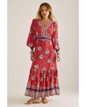 Queen of Archive Maggie Floral Maxi Dress - Red