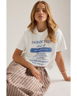 By Anthropologie Tacos Graphic Boxy T-Shirt - White