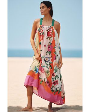 Celandine Apron Midi Dress - Red