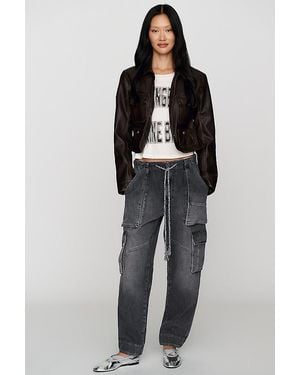 Pilcro Aleutian Peg High-Rise Taper Utility Jeans - Black