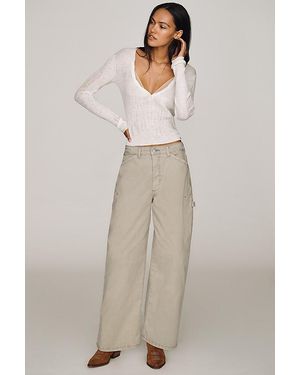 Pilcro The Kayden High-Rise Full Length Carpenter Barrel Trousers By - Natural