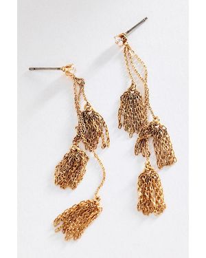 By Anthropologie Tiered Fringe Earrings - White