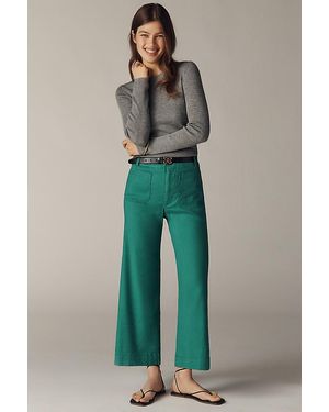 Maeve The Colette Cropped Wide-Leg Trousers By Linen Edition - Multicolour
