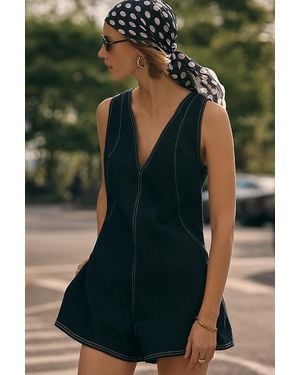 Maeve Sleeveless Denim Playsuit - Green