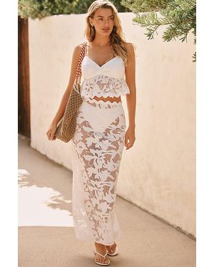 BLITHE Scallop Sheer Maxi Skirt - Natural