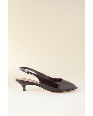 Vicenza Peep-Toe Slingback Heels - Natural
