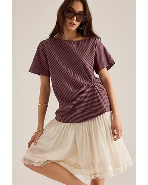 Damson Madder Reece Cinched T-Shirt - Brown