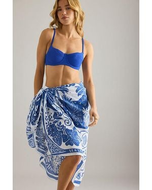 Sea Level Jungle Lino Long Sarong - Blue