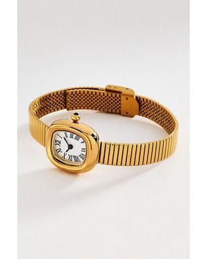 Anthropologie By Ribbed Metal Watch - Metallic